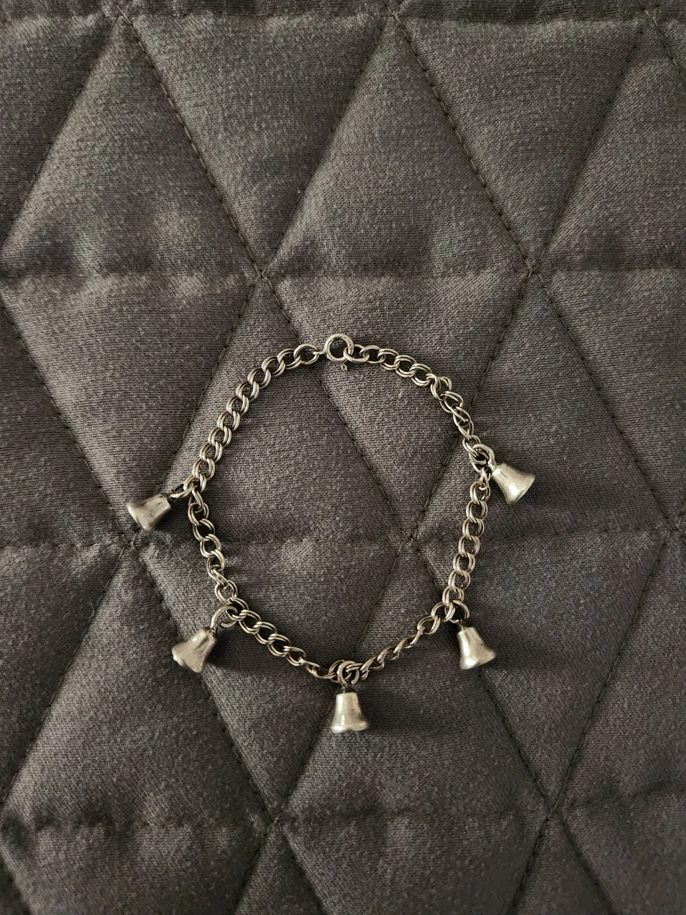 Vintage Sterling Silver Bell Charm Bracelet